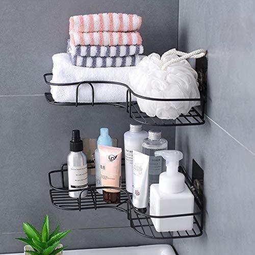 Kitchenora Kitchen Organiser Corner Shelf - Wall Mount Stainless Steel Storage Rack ( Pack of 1 )