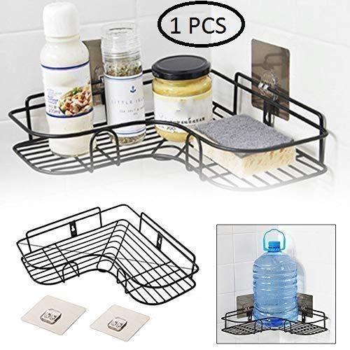 Kitchenora Kitchen Organiser Corner Shelf - Wall Mount Stainless Steel Storage Rack ( Pack of 1 )