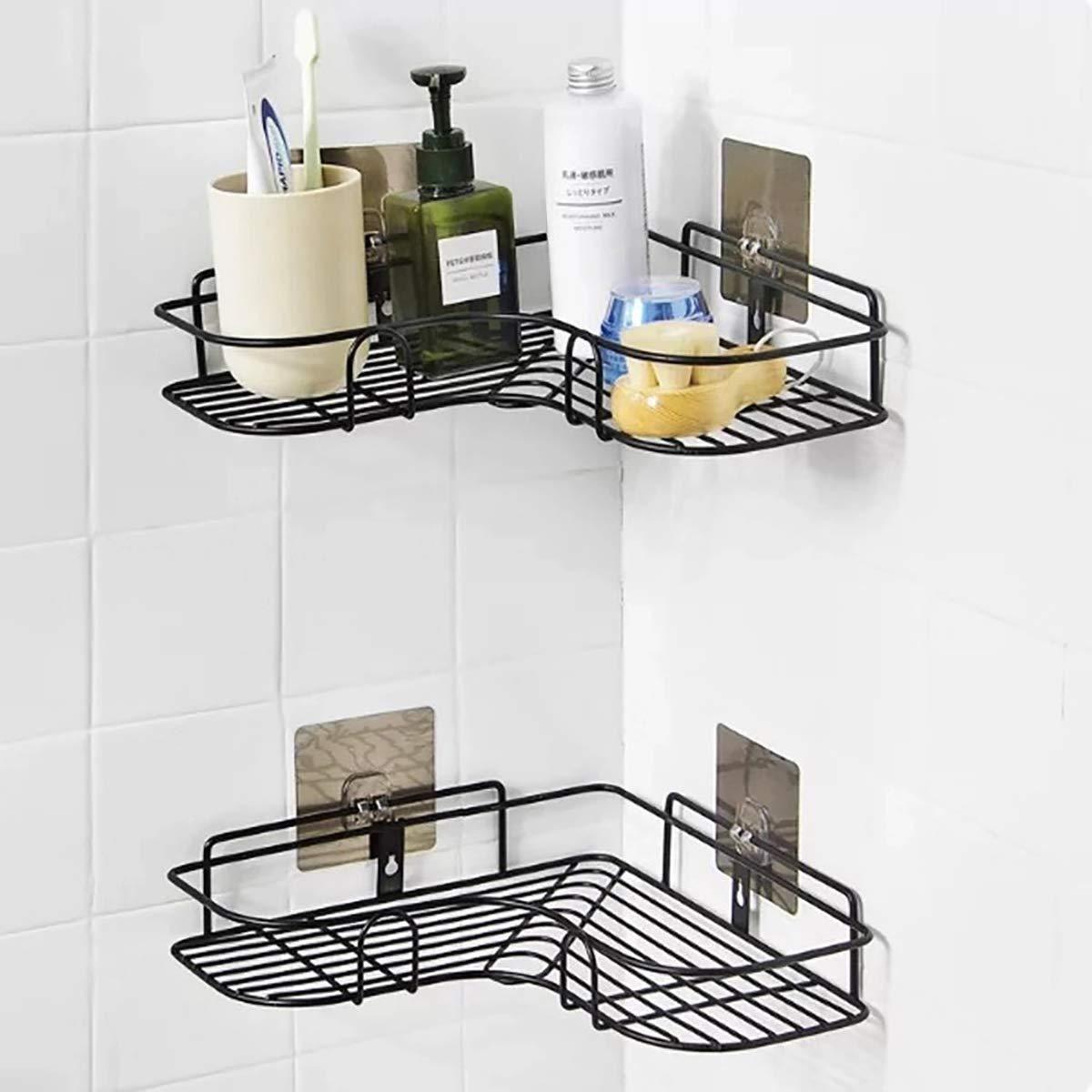 Kitchenora Kitchen Organiser Corner Shelf - Wall Mount Stainless Steel Storage Rack ( Pack of 1 )